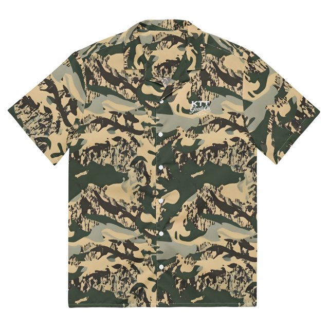TV-D1 camouflage button shirt, catalog mockup