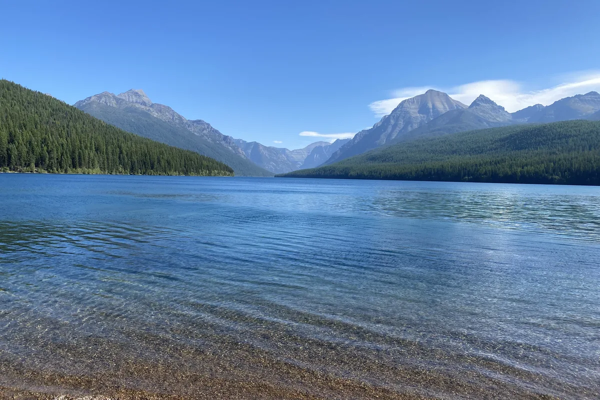 Lake and mountain shoreline in Northwest Montana