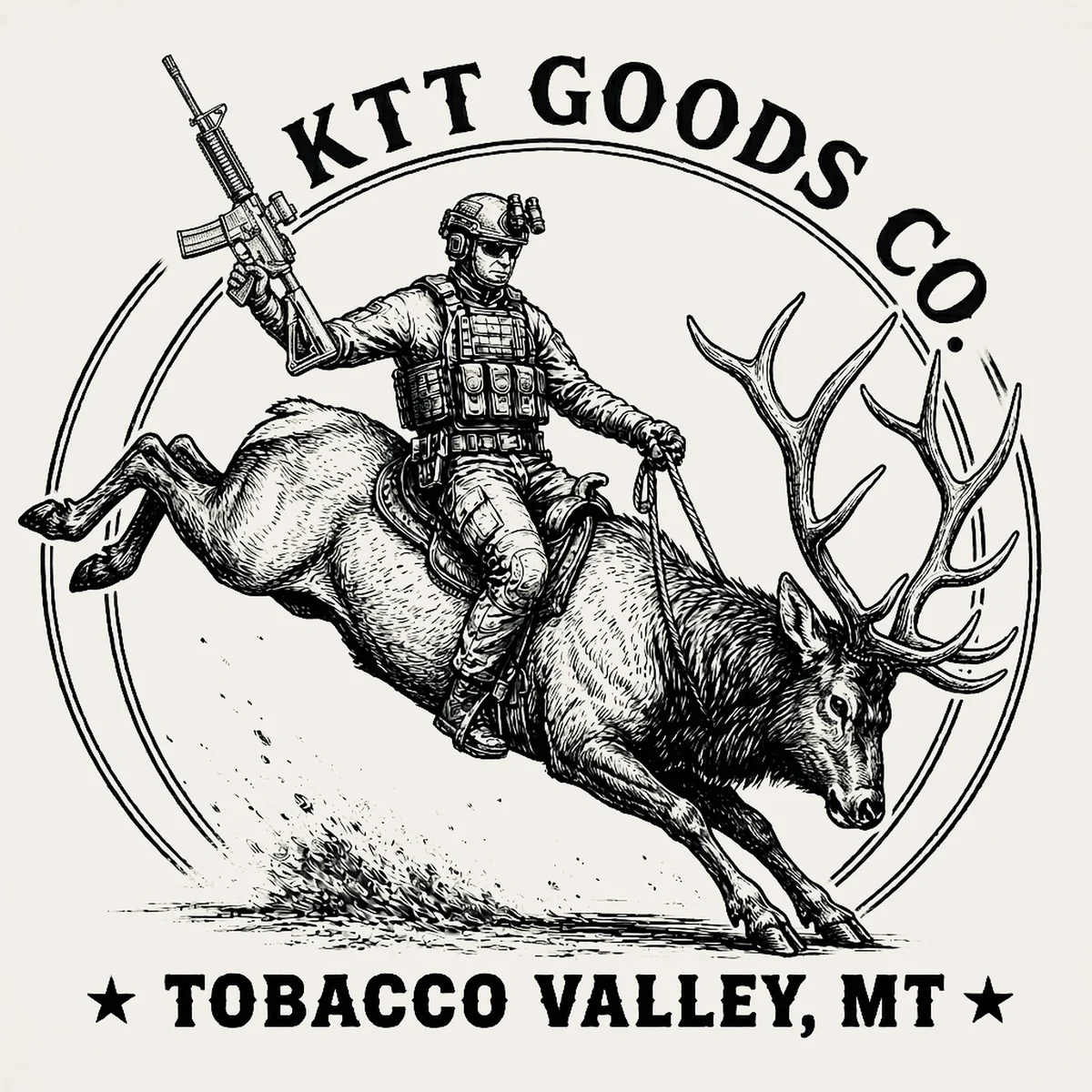 KTT Goods Co. Tactical Rodeo rider logo